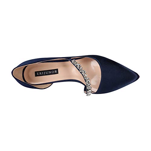 Women Mid Kitten Heels Closed Pointy Toe D’Orsay Pumps Wedding Party Shoes