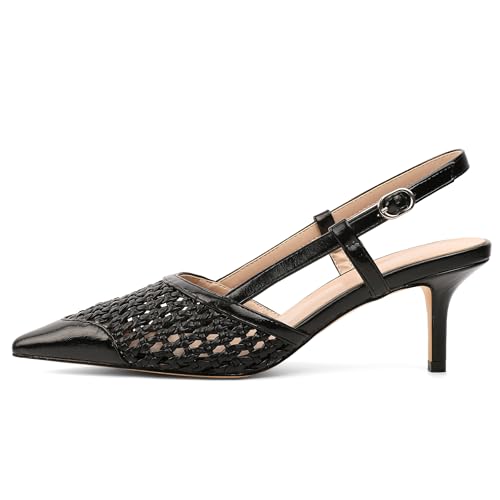 31fcyP6fwqL.jpg Women Low Heel Pumps Slingback Heels Elegant Pointed Toe 2.5 Inch Heels with Rhinestone Dressy Pumps