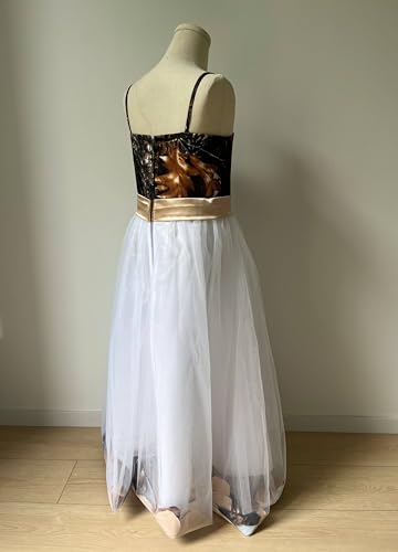 Bride Snowfall Camo Mini Junior Bridesmaid Dresses Flower Girl Dress with Spaghetti Straps