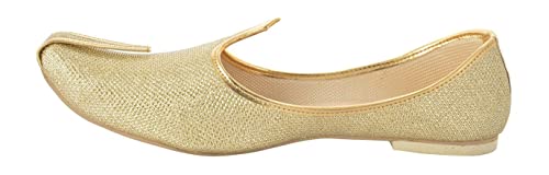 Men's Tiger Gold Glitter Punjabi Jutti Indian Handmade Gold Shoes Loafers, Khussa Shoes Juti India Wedding Kurta Sherwani Khussa