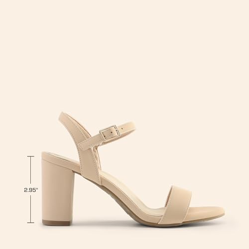 Women's Chunky Heels Block Round Open Toe Ankle Strap Heel Fashion Wedding Party Comfort Dress Sandals Shoes
