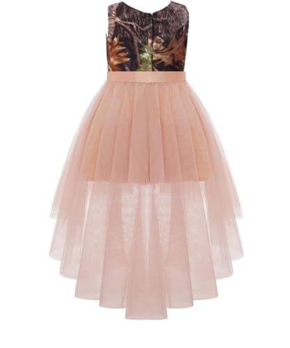 Camouflage High Low Flower Girl Party Dresses Junior Bridesmaid Gown Tulle