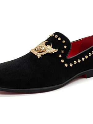 Men's Loafers Vintage Slip on Suede Dress Shoes Velvet Dress Loafers Size 7-13
