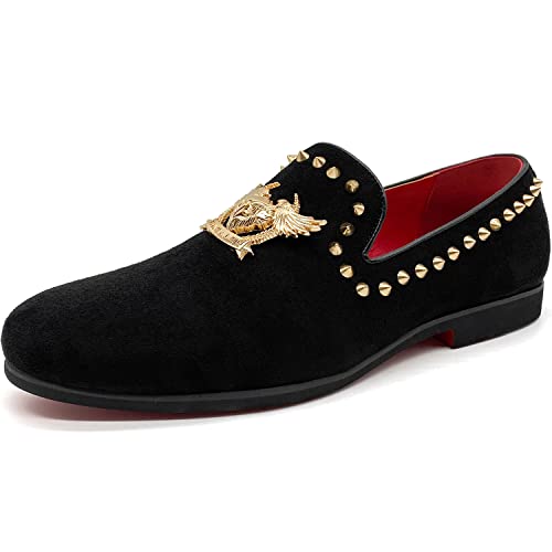 Men's Loafers Vintage Slip on Suede Dress Shoes Velvet Dress Loafers Size 7-13