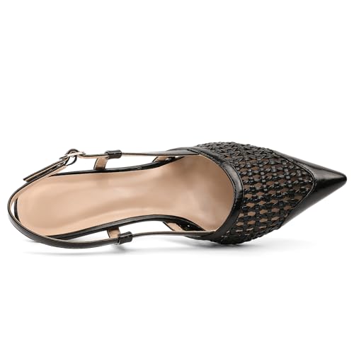 31s3LPzLaQL.jpg Women Low Heel Pumps Slingback Heels Elegant Pointed Toe 2.5 Inch Heels with Rhinestone Dressy Pumps