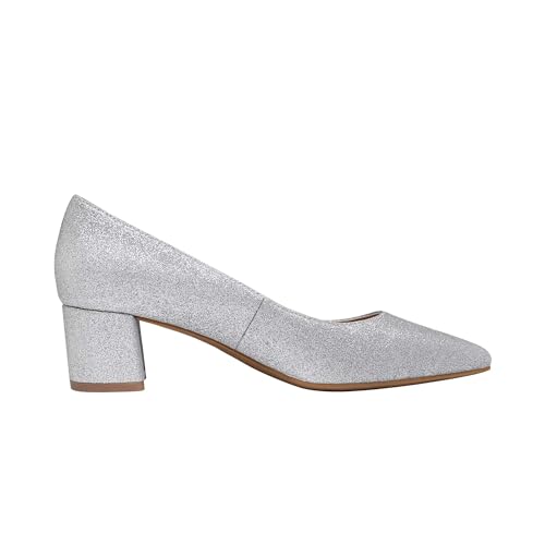 Women’s Chunky Low Block Heels Closed Toe Dress Pumps Shoes
