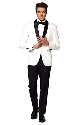Men's Formal Outfit - Premium Tuxedo Suit - Slim Fit - Includes Blazer, Pants and Bow Tie