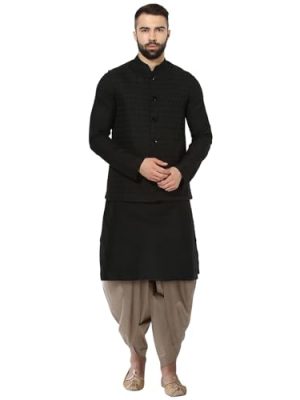 Men's Kurta with Elastic Dhoti Pants, Ethnic Indian Traditional Festive Wear