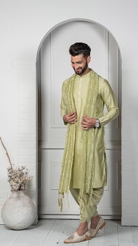 Men's Kurta Dhoti Dupatta Set - Traditional Indian Ethnic Wear for Men - Ideal for Weddings, Festivals & Celebrations