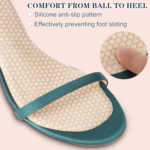 2 Pairs Gel High Heel Inserts, Self-Adhesive Sandal Inserts Insoles Women, New Anti Slip Design, 3/4 Length Dress Shoe Inserts