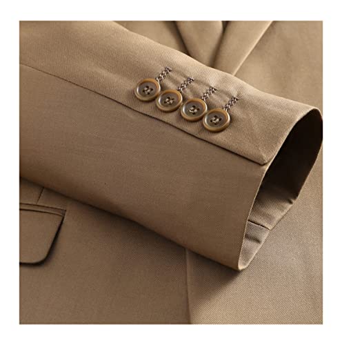 Double Breasted Tuxedo Suit, Men Business Work Wedding Formal Sets, Solid Jacket Pant Slim Fit Korean Casual Suit