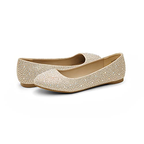 Women's Sole-Shine Rhinestone Ballet Flats Shoes