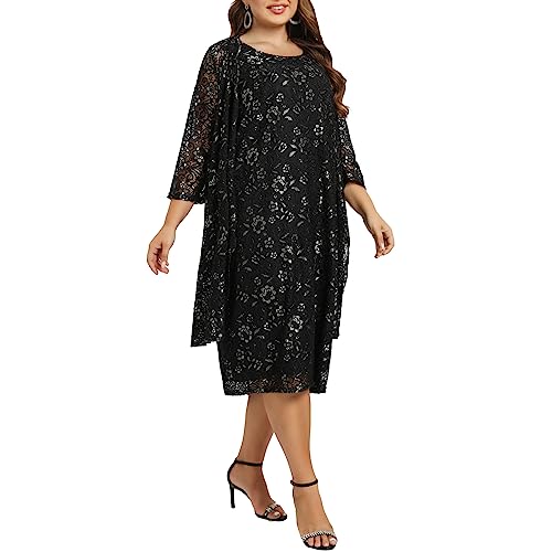 4165IRL0t3L.jpg Women's Plus Size 2 Piece Mother of The Bride Dress Formal Evening Jacket Set Mother Gifts Special Occasion Party Dresses