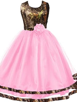 Princess Flower Girl Dress Camo and Tulle Banquet Birthday Party Gowns