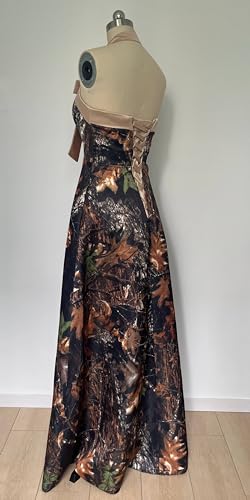 Halter Camo Bridesmaid Dresses Wedding Guest Floor Length