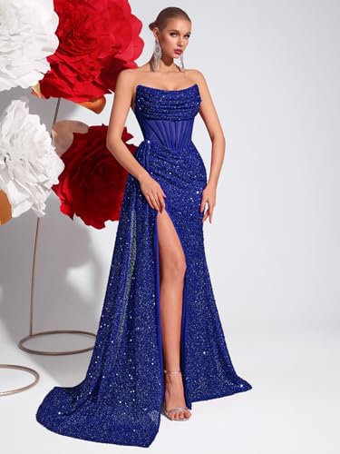 Cocktail Evening Gowns Formal Dresses for Women Sequin Tulle Wedding Guest Party Sexy Off Shoulder Floor Length Prom Dress