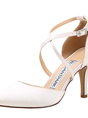 Heels for Women Closed Toe Strappy Pointed High Heel Pumps Satin Pointy Wedding Evening Dress Shoes