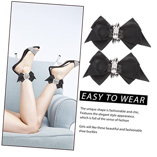 Bow Shoe Buckle Rhinestone Shoe Buckles Accessories Heel Decoration Rhinestone Bow Shoe Clip Clips
