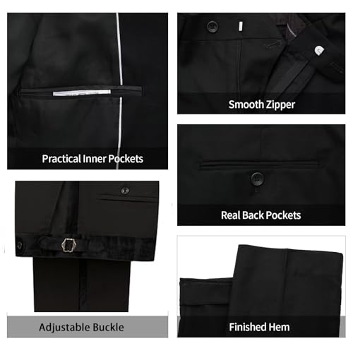 Men's 3 Piece Slim Fit Cotton Square Patterned Jacquard Shawl Lapel with Stone Tuxedo Suit for Wedding Prom Dinner