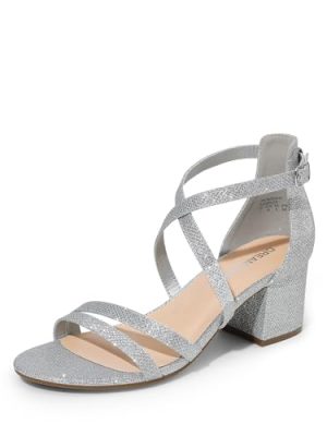 Women's Ankle Strap Low Chunky Heels Open Toe Blocked Strappy Sandals Dress Shoes for Wedding Bridal Party