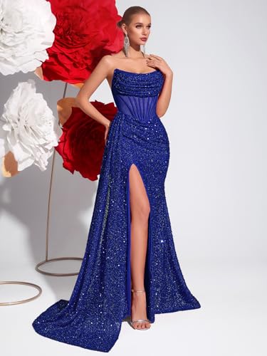 Cocktail Evening Gowns Formal Dresses for Women Sequin Tulle Wedding Guest Party Sexy Off Shoulder Floor Length Prom Dress