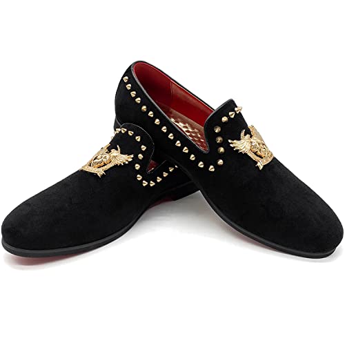 Men's Loafers Vintage Slip on Suede Dress Shoes Velvet Dress Loafers Size 7-13