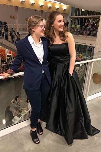 41HOqgWflRL.jpg Womens Long Strapless Satin Prom Dress Sleeveless Slit Evening Ball Gown with Pockets