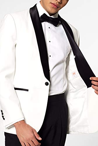 Men's Formal Outfit - Premium Tuxedo Suit - Slim Fit - Includes Blazer, Pants and Bow Tie