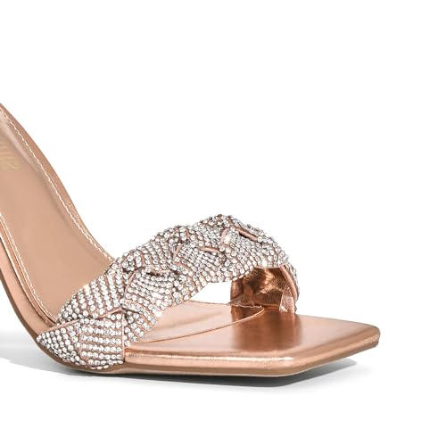 Women's Heels for Women Braided Open Toe Ankle Strap High Block Chunky Heel Sandals Party Wedding Dress Pumps Shoes