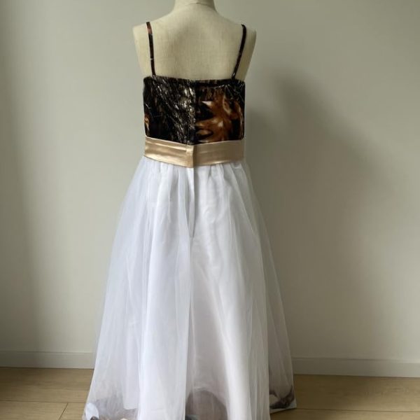 Bride Snowfall Camo Mini Junior Bridesmaid Dresses Flower Girl Dress with Spaghetti Straps