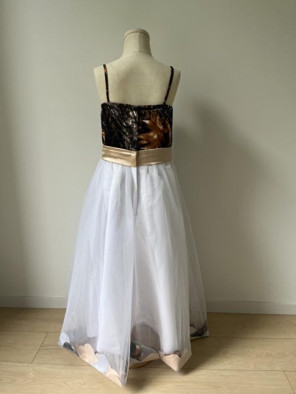 Bride Snowfall Camo Mini Junior Bridesmaid Dresses Flower Girl Dress with Spaghetti Straps