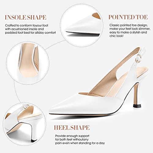 Women's Slingback Kitten Heels Closed Pointed Toe Wedding Party Dress Pumps Shoes