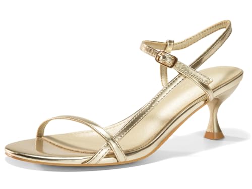 Womens Strappy Heeled Sandals Kitten Low Heel Open Toe Ankle Strap Party Wedding Dress Shoes