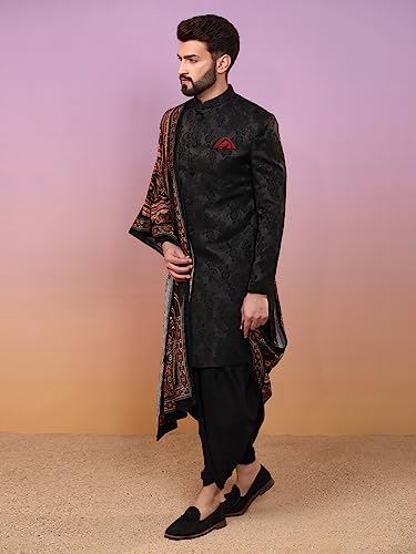 Men's Indowestern Sherwani & Pajama/Dhoti with Dupatta Set – Traditional Indian Ethnic Wear for Ocassions