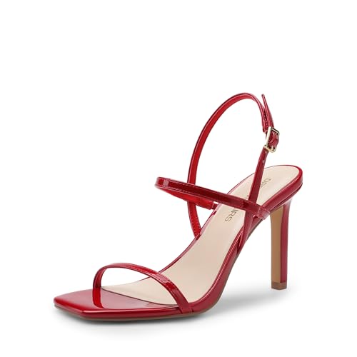 Women’s Slingback Heels High Stilettos Open Square Toe Ankle Strap Pumps Sexy Comfort Strappy Dress Shoes Wedding Bridal Heeled