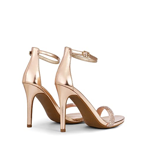 Women's High Heels Flower Ankle Strap Stilettos Round Open Toe Dressy Sexy Sandals