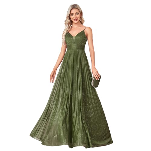 41TeQLqk4-L.jpg Sexy Backless Maxi Formal Dress for Women with Sequin, Sleeveless Pleated Evening Gowns for Wedding and Cocktail