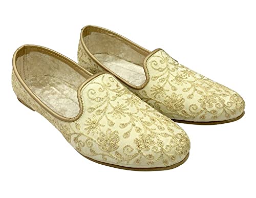 Cream Mens Jutti Sherwani Shoes Men Indian Wedding Handmade Ethnic Mojari Punjabi Juti