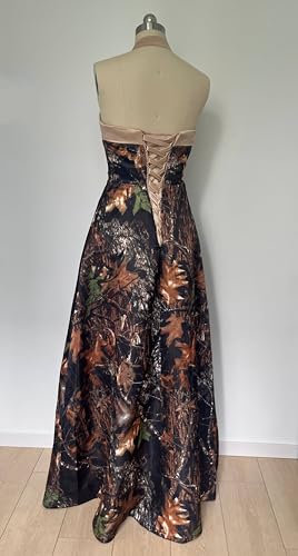 Halter Camo Bridesmaid Dresses Wedding Guest Floor Length