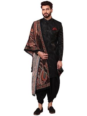 Men's Indowestern Sherwani & Pajama/Dhoti with Dupatta Set – Traditional Indian Ethnic Wear for Ocassions