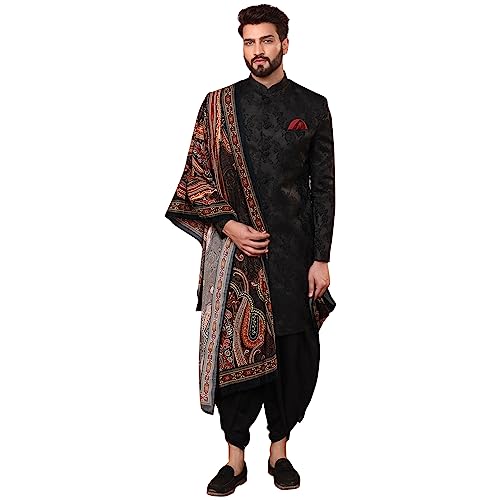 Men's Indowestern Sherwani & Pajama/Dhoti with Dupatta Set – Traditional Indian Ethnic Wear for Ocassions