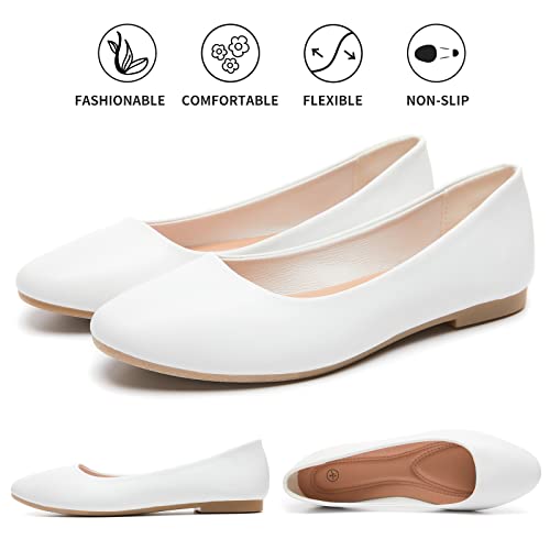 Women's Flats Shoes Ballet Flats Dress Shoes Comfortable PU Leather Slip on Shoes for Women