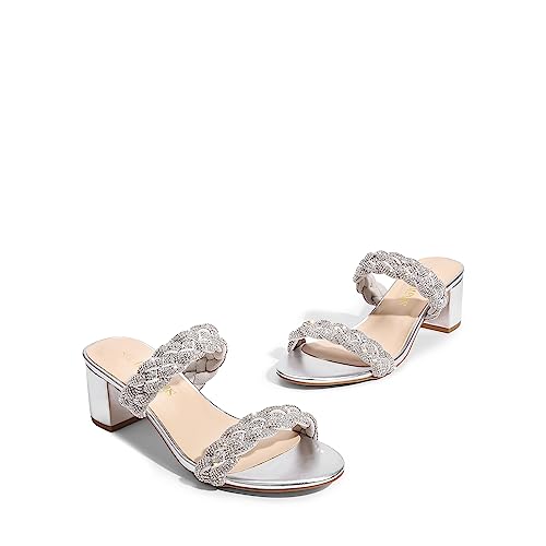 Women's Two Braided Strap Low Heels for Women Open Toe Block Chunky Heels Sandals Holiday Party Wedding Dress Pumps Shoes