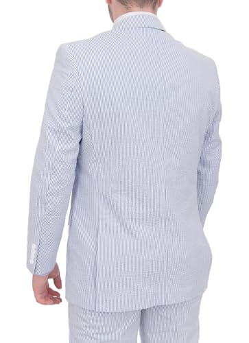 Emigre Men's 100% Cotton Striped Seersucker Suit