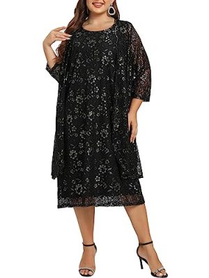Women's Plus Size 2 Piece Mother of The Bride Dress Formal Evening Jacket Set Mother Gifts Special Occasion Party Dresses