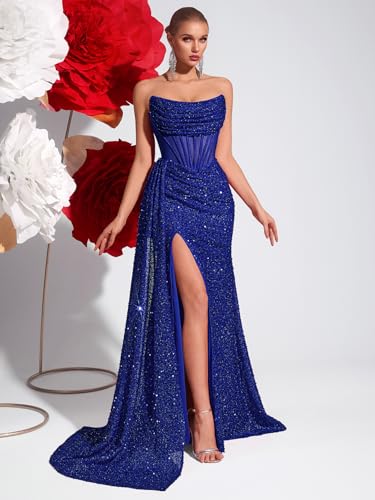 Cocktail Evening Gowns Formal Dresses for Women Sequin Tulle Wedding Guest Party Sexy Off Shoulder Floor Length Prom Dress