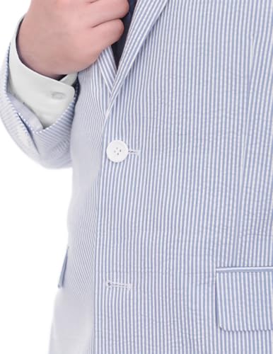 Emigre Men's 100% Cotton Striped Seersucker Suit