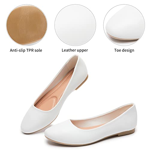 Women's Flats Shoes Ballet Flats Dress Shoes Comfortable PU Leather Slip on Shoes for Women