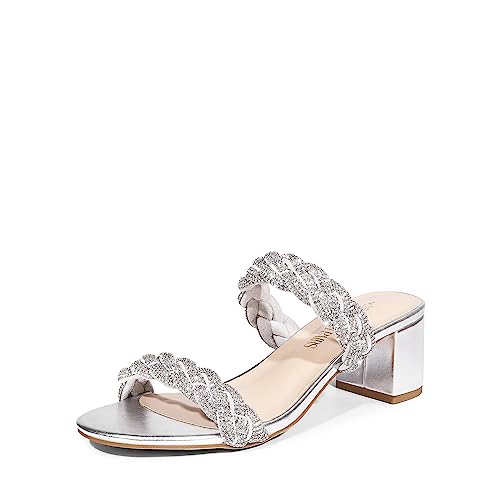 Women's Two Braided Strap Low Heels for Women Open Toe Block Chunky Heels Sandals Holiday Party Wedding Dress Pumps Shoes