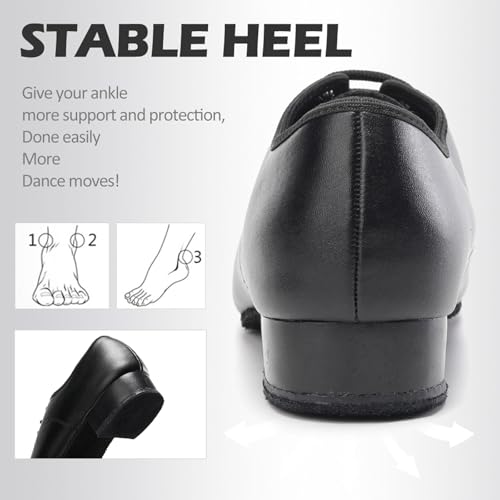 Men Latin Dance Shoes Leather Lace-up Salsa Tango Ballroom Modern Professional Performance Practice Dance Shoes,Model 707B
